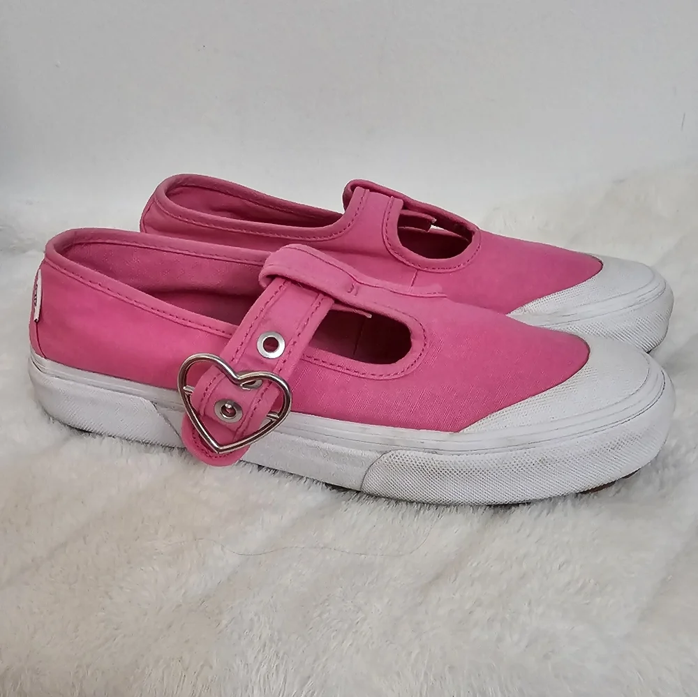 Vans Style 93 Retro Pink Mary Jane Heart Buckle Lug Sole Sneakers US M-6 W-7.5 - Picture 3 of 12